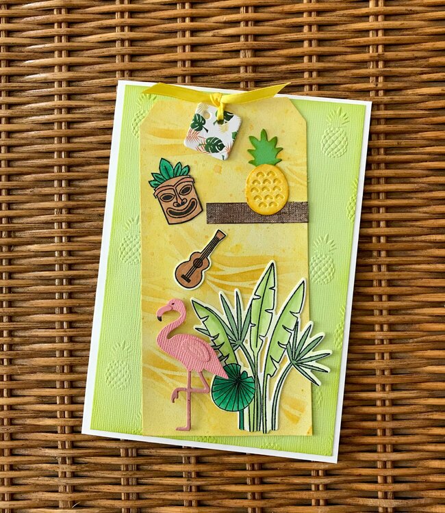 Tropical Collage Tag Card