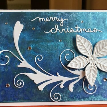 Blue Spray Ink Background Christmas Cards