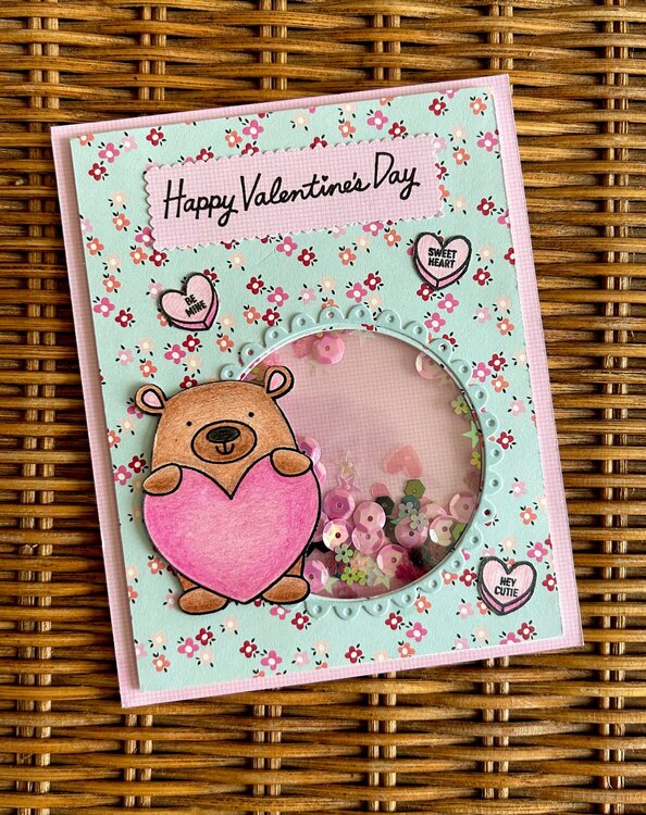 Valentine Bear Shaker Card