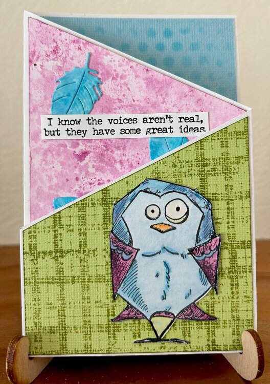 Bird Crazy Z tri-fold card