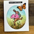 Spring Sprung Rabbit Happy Birthday Card