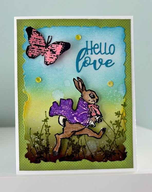 Hello Love Bunny Card