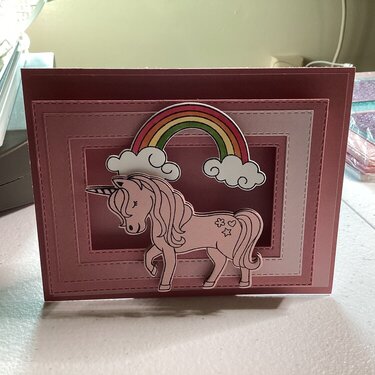 Unicorn pillar card