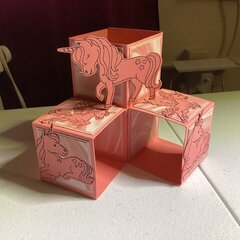 Magical Unicorn cube pop up card