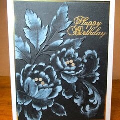 Elegant Birthday Card in Black, White and Gold