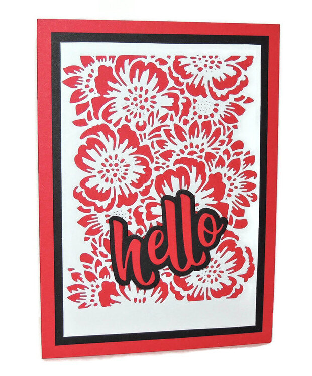 Red Blossoms Hello Card
