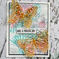 Heat embossed butterfly card