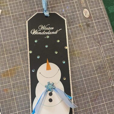 Winter wonderland snowman tag