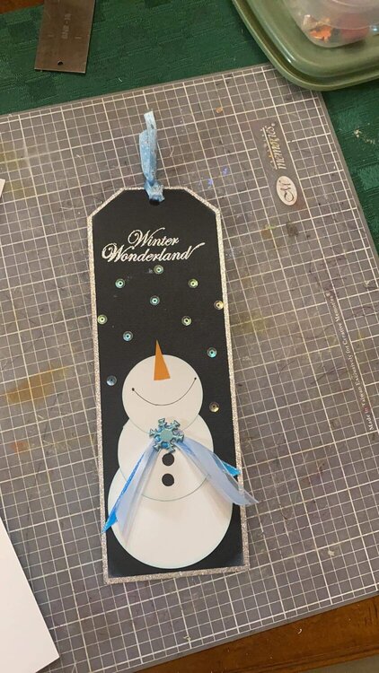 Winter wonderland snowman tag