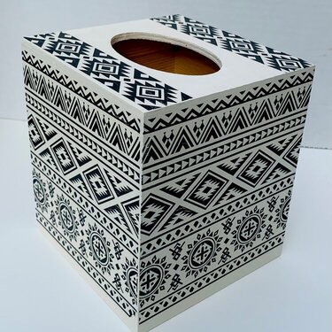 Aztec Wooden Tissue Box 