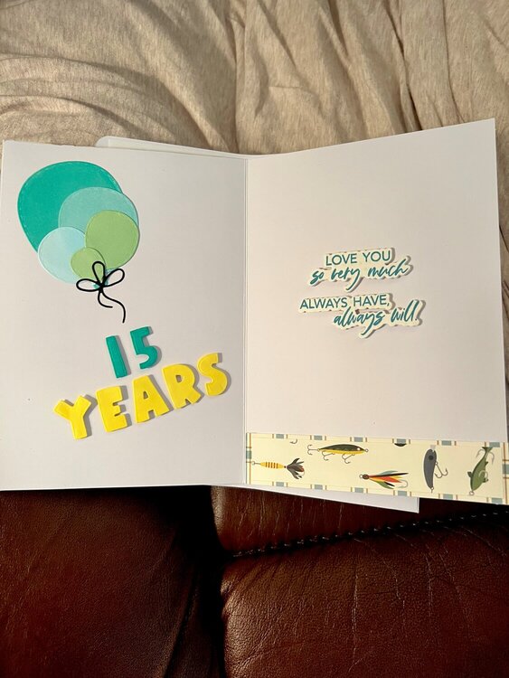 Fly fishing anniversary card