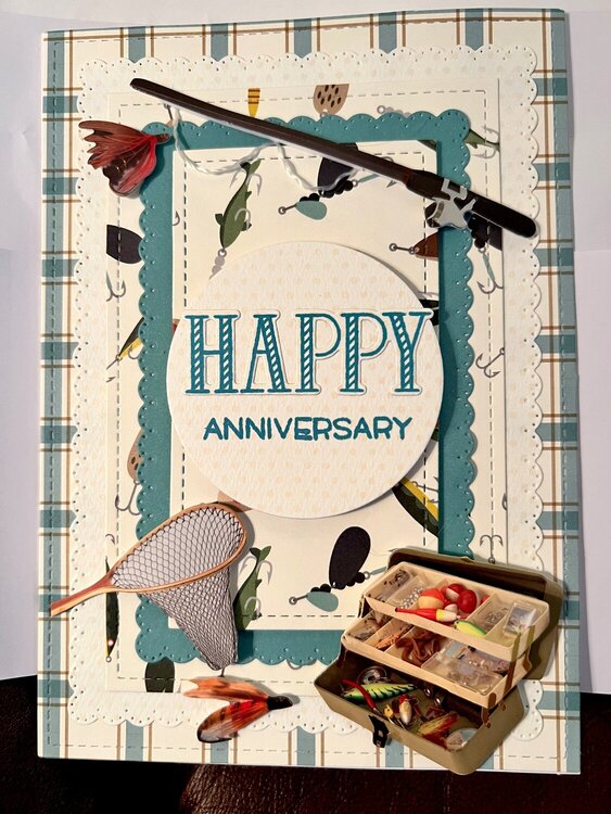 Fly fishing anniversary card