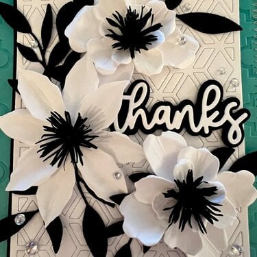 Black &amp; white flower card