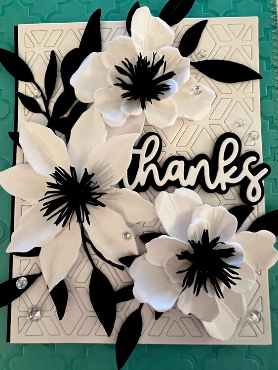 Black &amp; white flower card