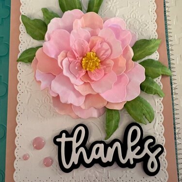 Double peony thanks card