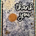 Flower stem thank you card