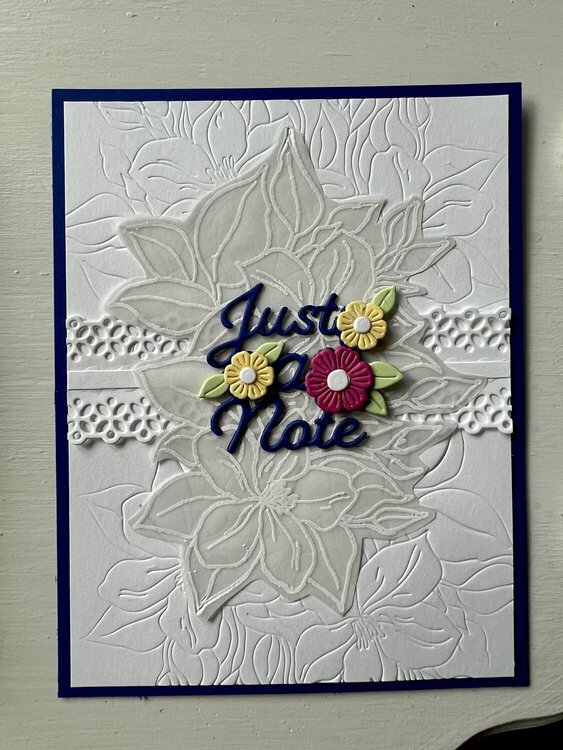 Pressed plate vellum card
