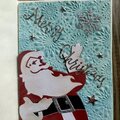 Santa and Snowflake Merry Christmas Card