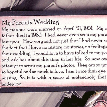 How Sweet It Is - My Parents Wedding - journaling