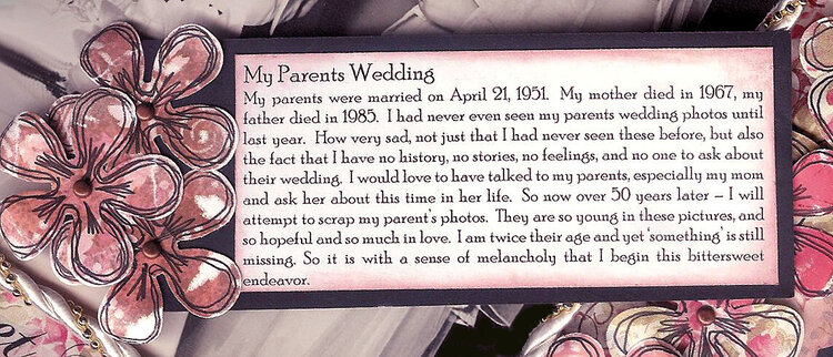 How Sweet It Is - My Parents Wedding - journaling