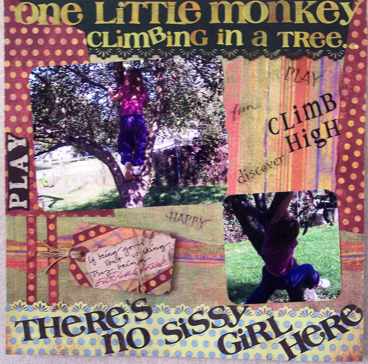 One Little Monkey Climbing in a Tree
