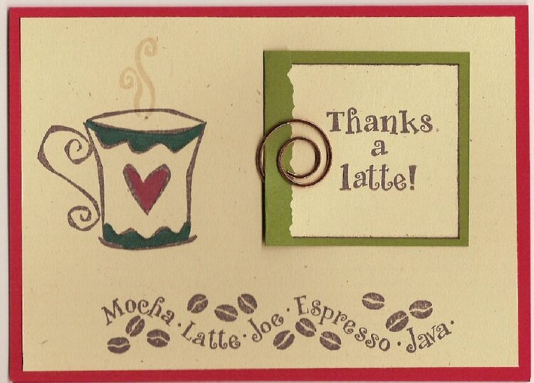 Coffee Themed Thank You Card