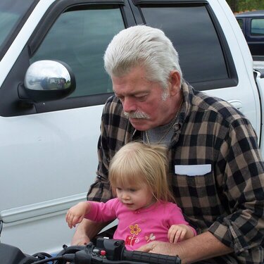 Uncle Ed and Kenzie on the 4-wheeler