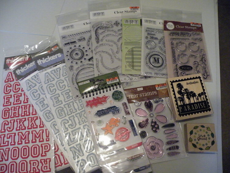 Clear stamps and Thickers from Big Lots...