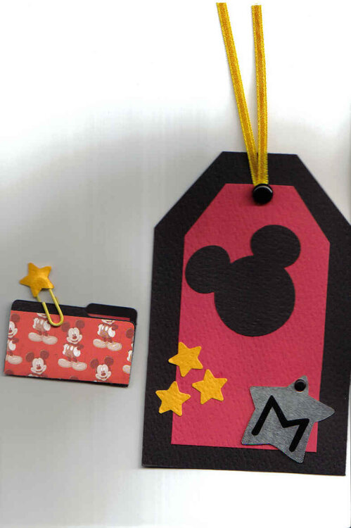 Mickey tag and mini file folder