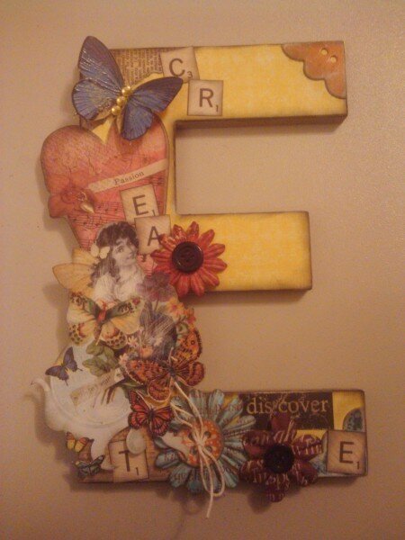Altered Chipboard Letter