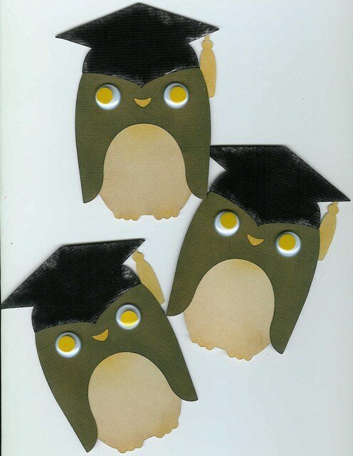Owl Shaped Grad Cards