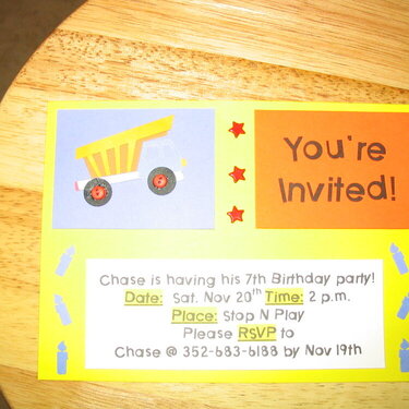 Chase&#039;s 7th Party invite