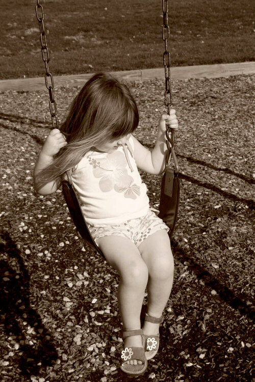 Haley on swing (sephia)