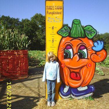 Emily at the pumpkin patch - 2005
