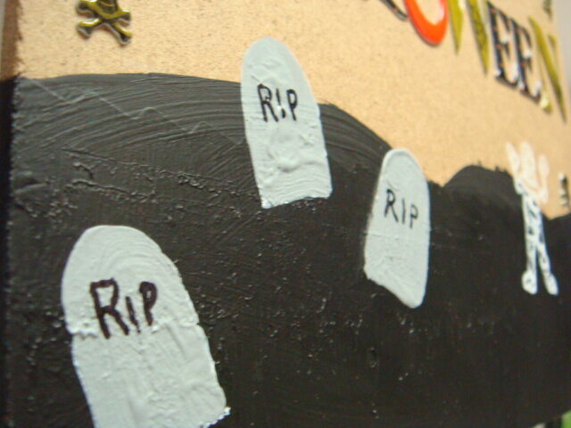 Close up of graveyard on sign