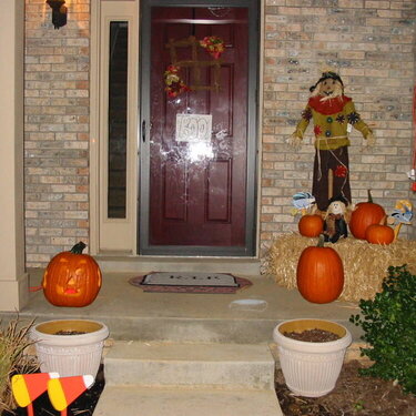 photo challenge - pumpkin and front door