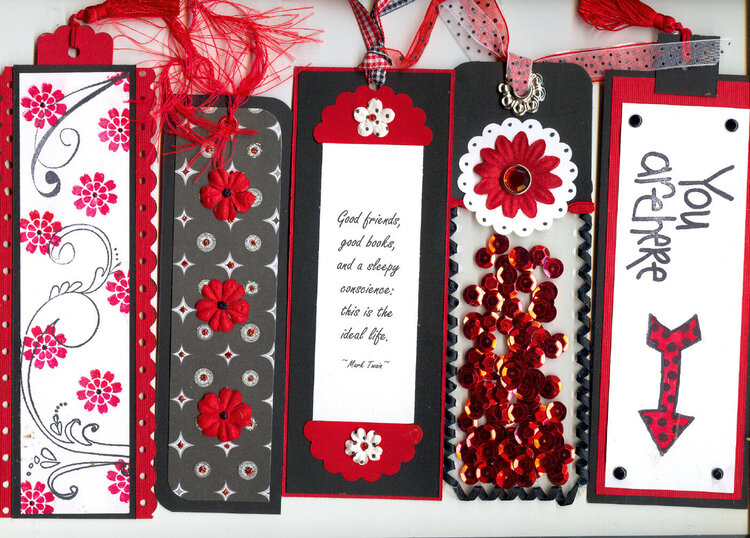 Black, White, &amp; Red Bookmarks
