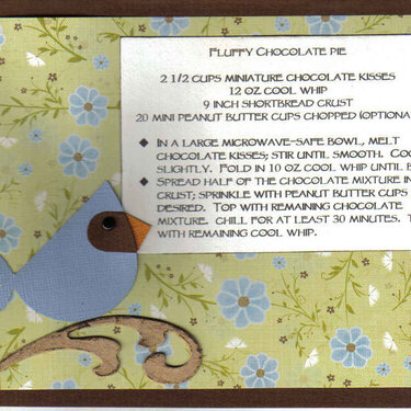 Recipe Card - Fluffy Chocolate Pie