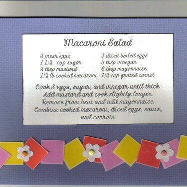 Recipe Card - Macaroni salad