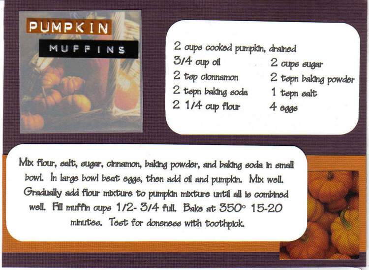 Recipe Card - Pumpkin Muffins