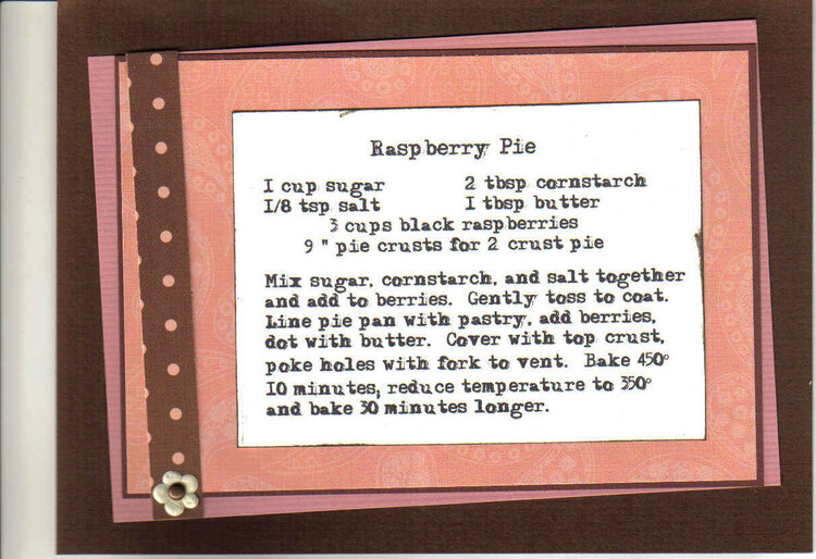 Recipe Card - Raspberry Pie