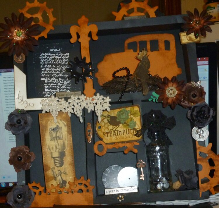 steampunk paper shadowbox`