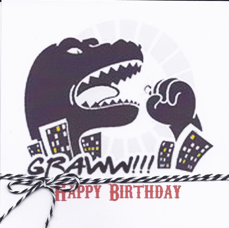 Godzilla birthday card