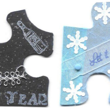 Altered Puzzle Pieces: Winter/New Year&#039;s Eve