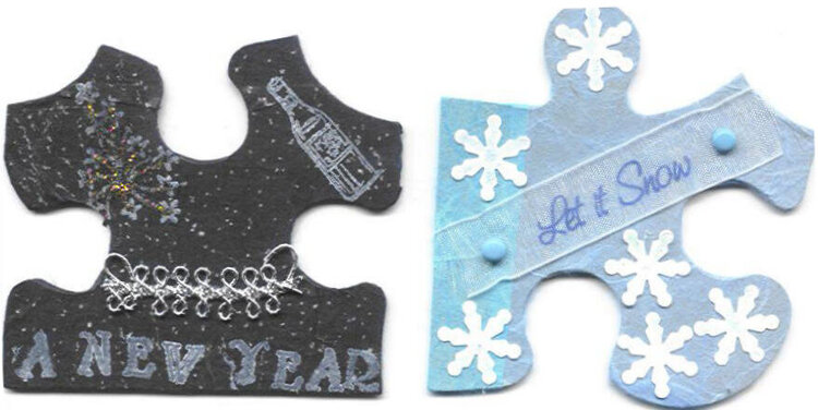 Altered Puzzle Pieces: Winter/New Year&#039;s Eve