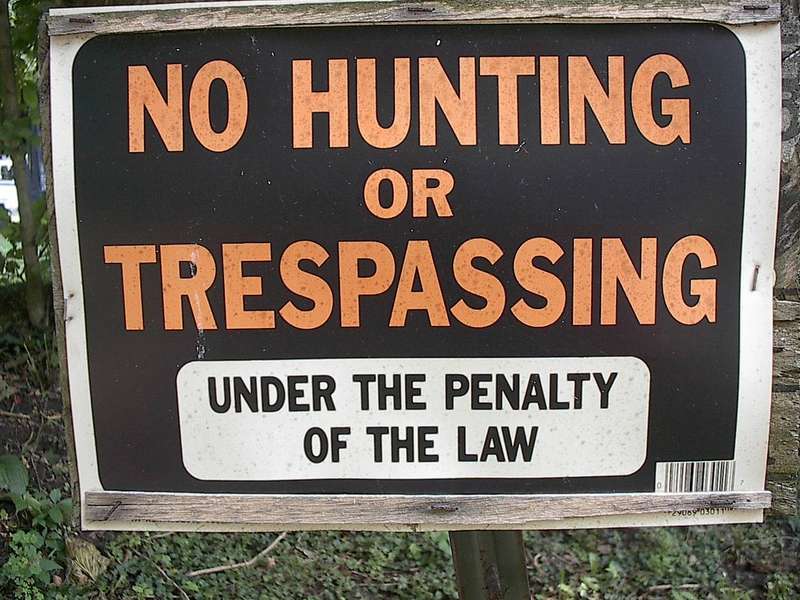 #2 No trespassing sign (3 pts)