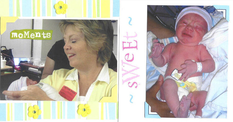 My first layouts with pictures of my new nephew!