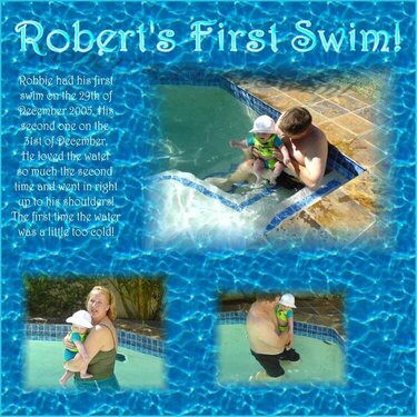 Robbie&#039;s first Swim