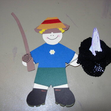 paperdoll w/ a material fishing net