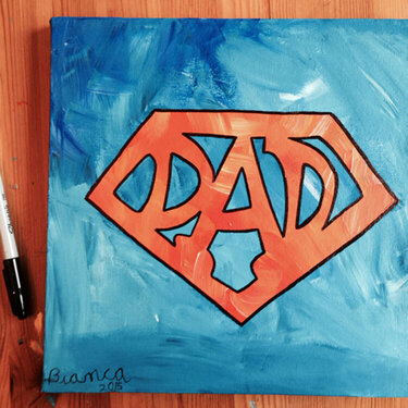 Super Dad Acrylic Painting